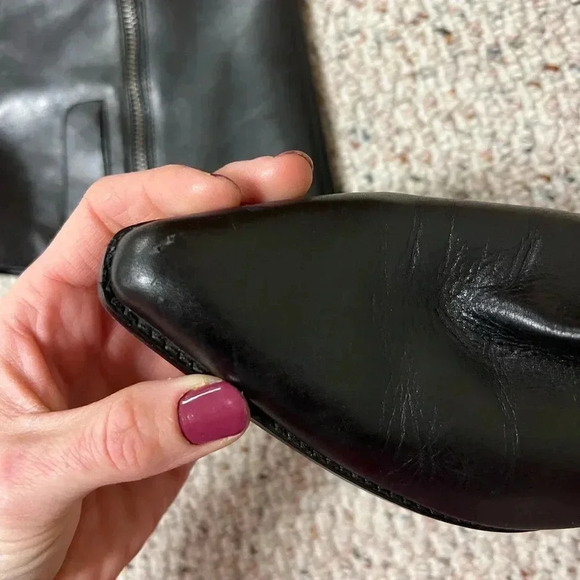 Enzo Angiolini black leather snip toe heeled boots 8.5 - Picture 6 of 9